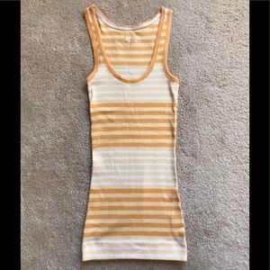 🆕🔥KHOLS SUPER CUTE&SOFT YELLOW&WHITE FITTED TANK!!WILL FIT S/M HAS SPANDEX!!